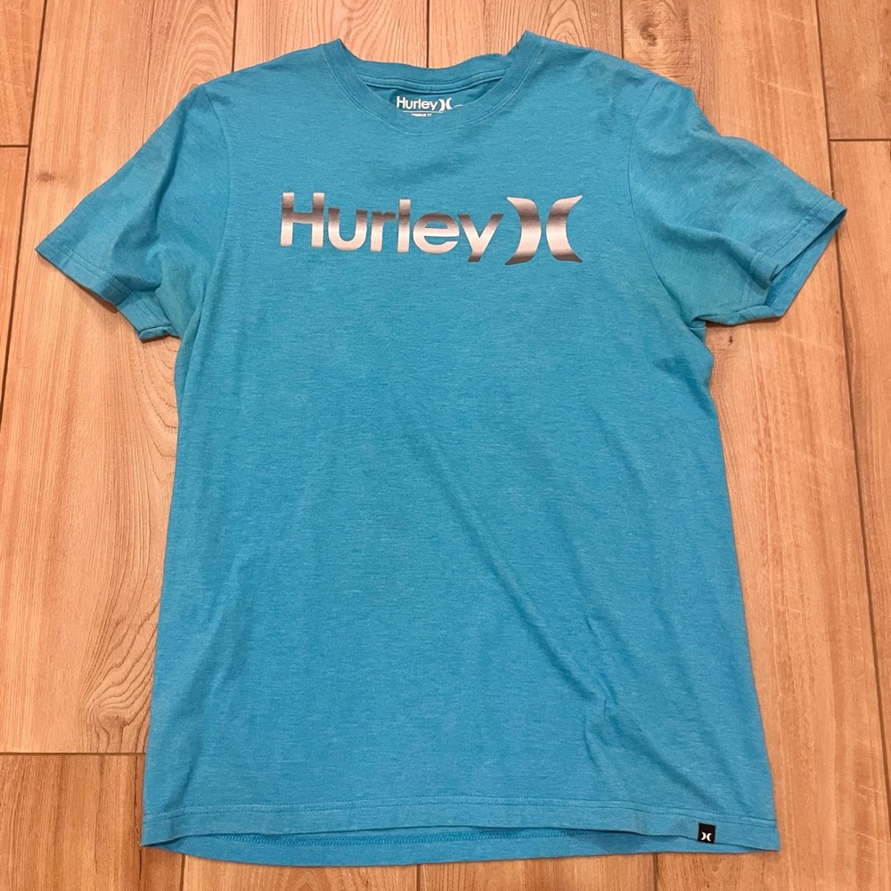 Men’s Hurley Aqua Blue Short Sleeve Crew Neck T-Shirt